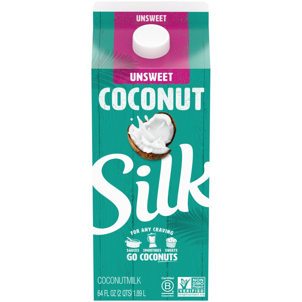 slide 9 of 9, Silk Unsweetened Coconut Milk, 64 oz