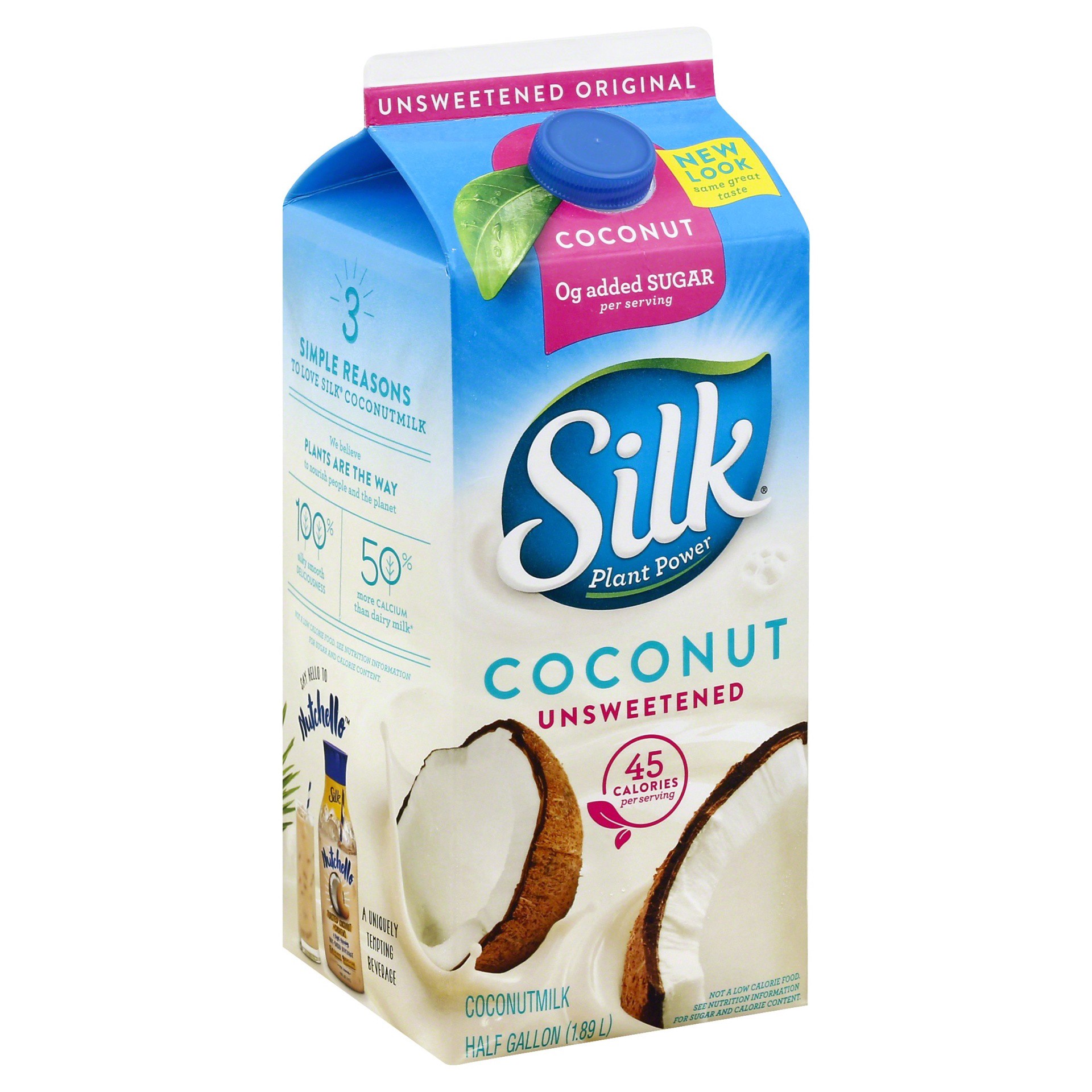slide 1 of 9, Silk Unsweetened Coconut Milk, 64 oz