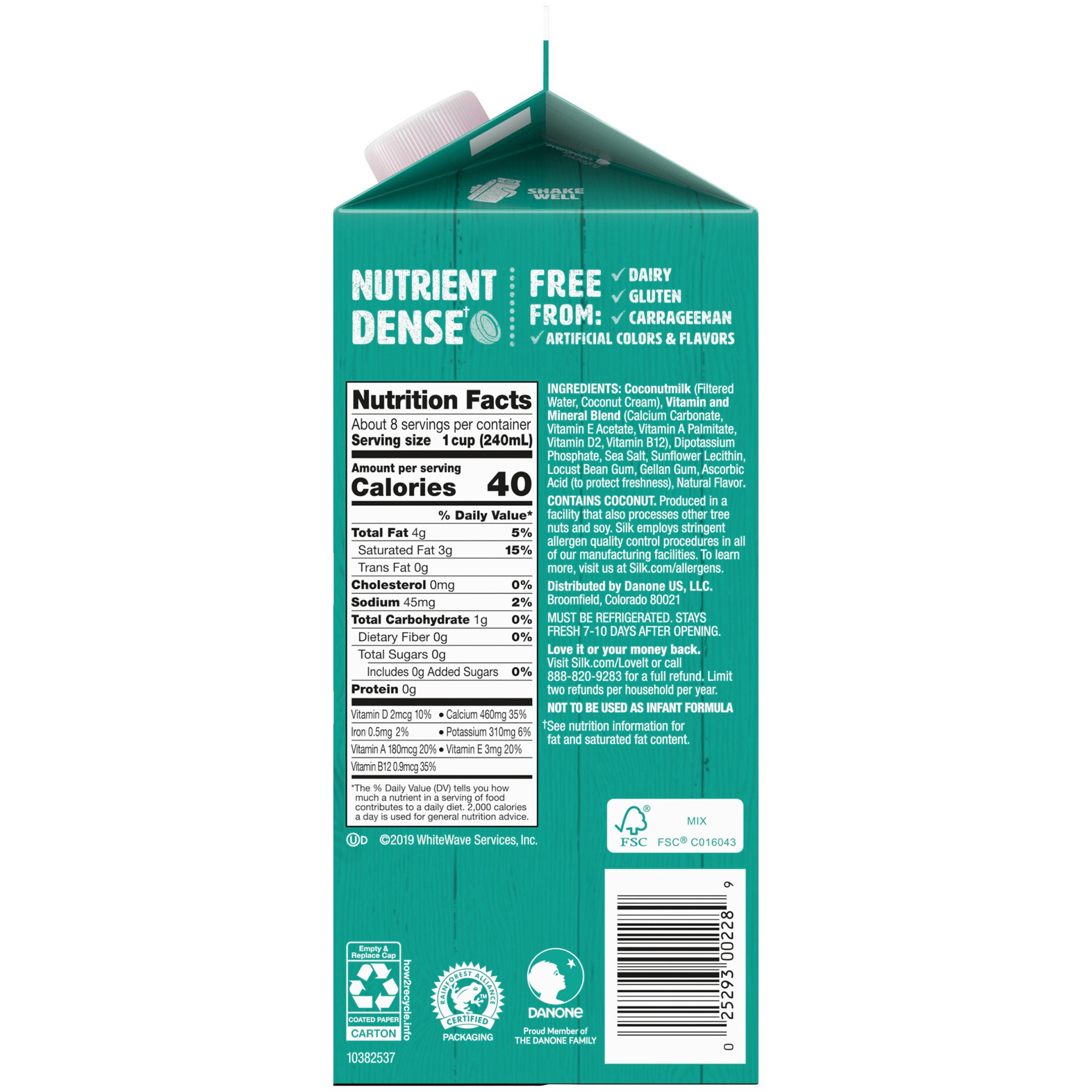 slide 5 of 9, Silk Unsweetened Coconut Milk, 64 oz