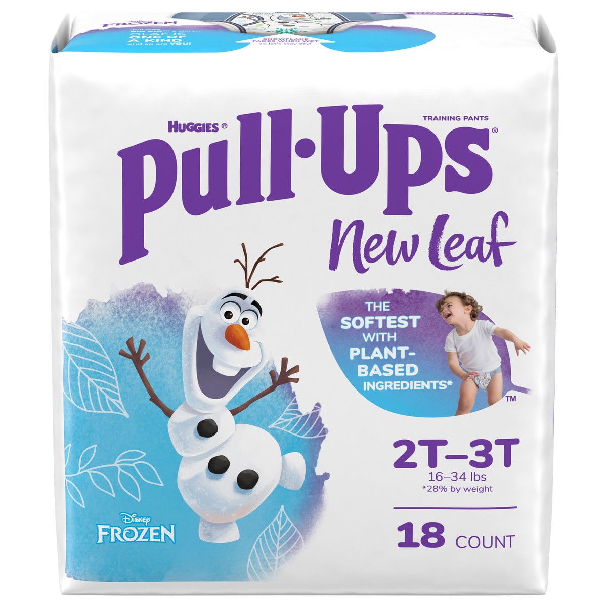 slide 1 of 5, Pull-Ups New Leaf Boys' Disney Frozen Potty Training Pants, 2T-3T (16-34 lbs), 18 Ct, 18 ct