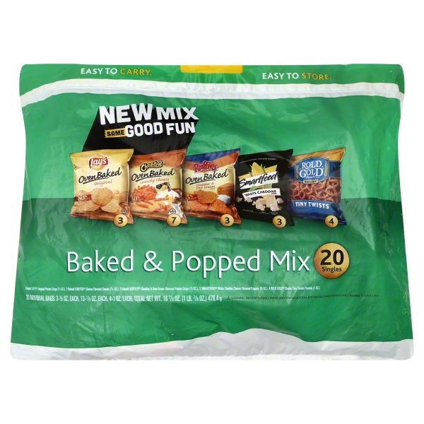 slide 1 of 1, Frito Lay Baked And Popped Variety Pack, 20 ct