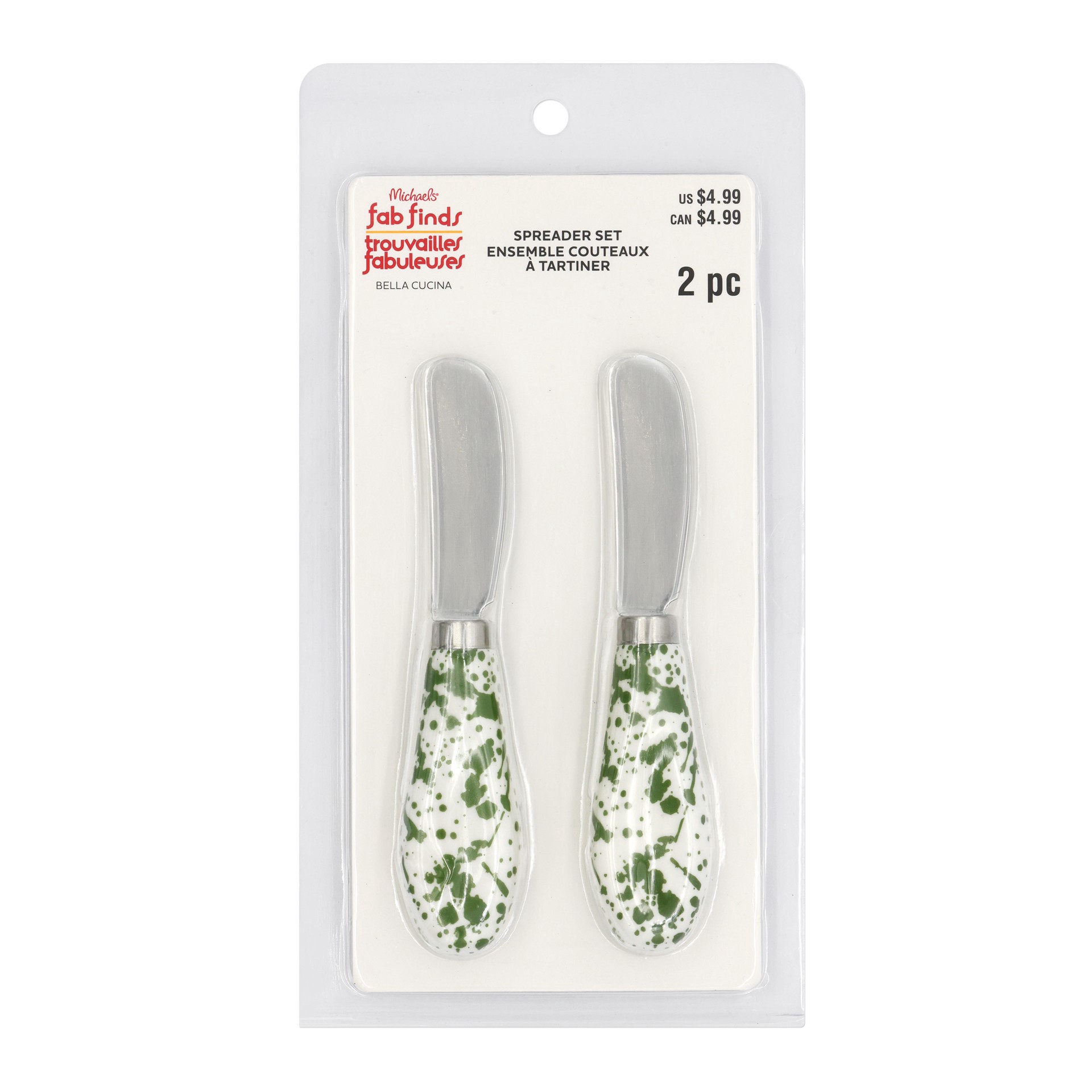 slide 3 of 5, Splatter Cheese Spreader Set By Fab Finds, set of 2 cheese spaireaders