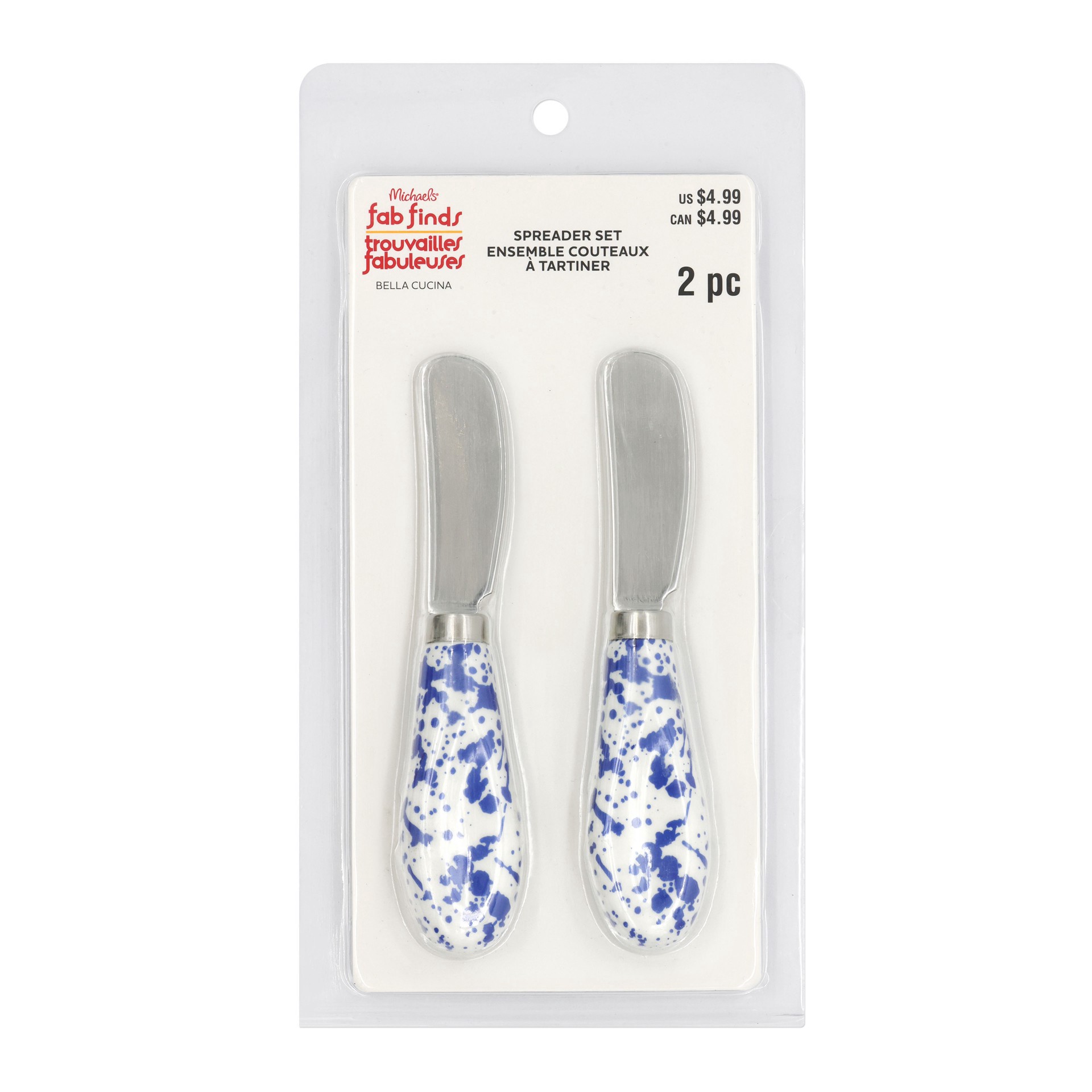 slide 4 of 5, Splatter Cheese Spreader Set By Fab Finds, set of 2 cheese spaireaders