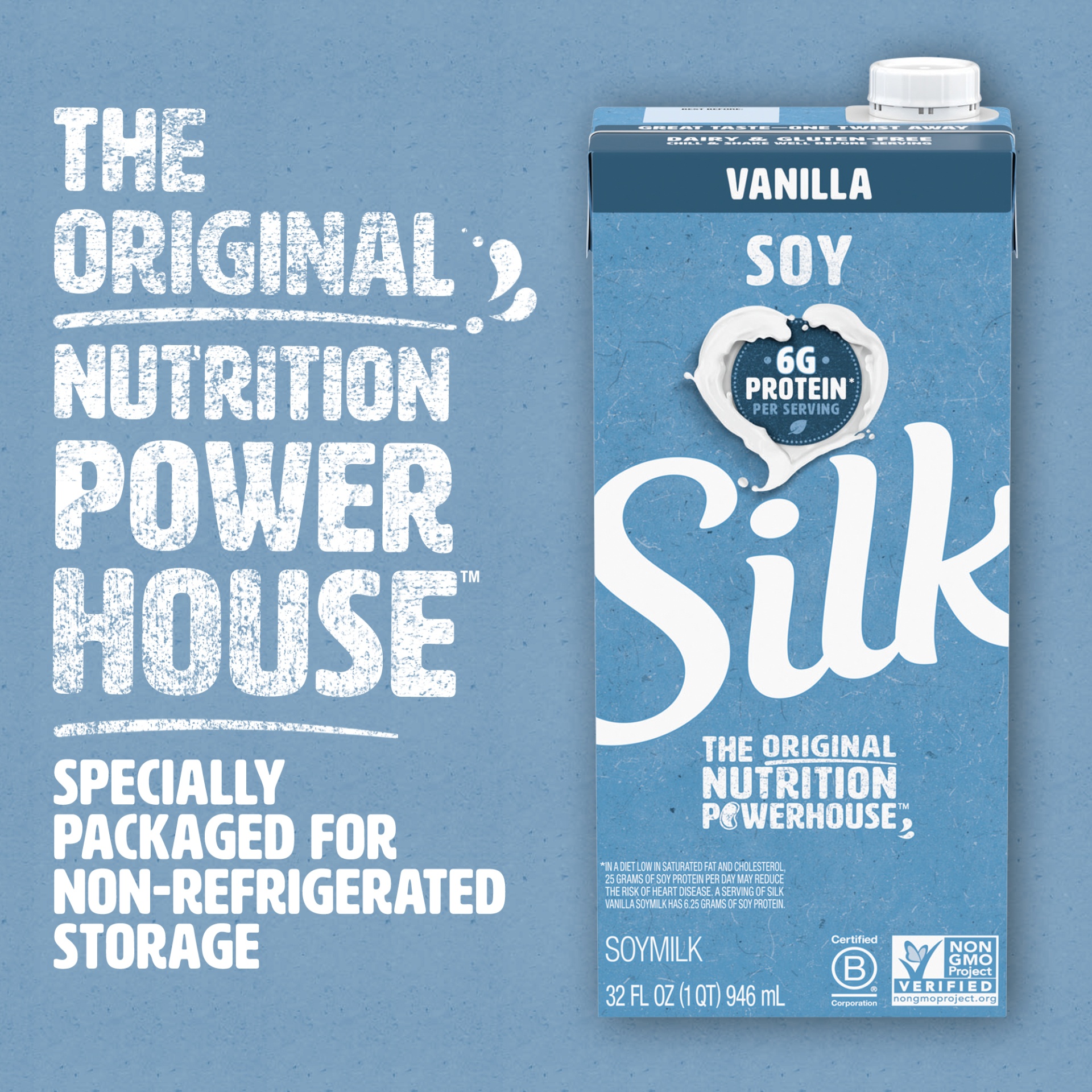 slide 5 of 7, Silk Shelf-Stable Vanilla Soy Milk, 32 fl oz