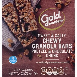 slide 1 of 1, Gold Emblem Chewy Granola Bars, Pretzel And Chocolate Chunk, 6 Ct, 7.4 Oz, 6 ct; 7.4 oz