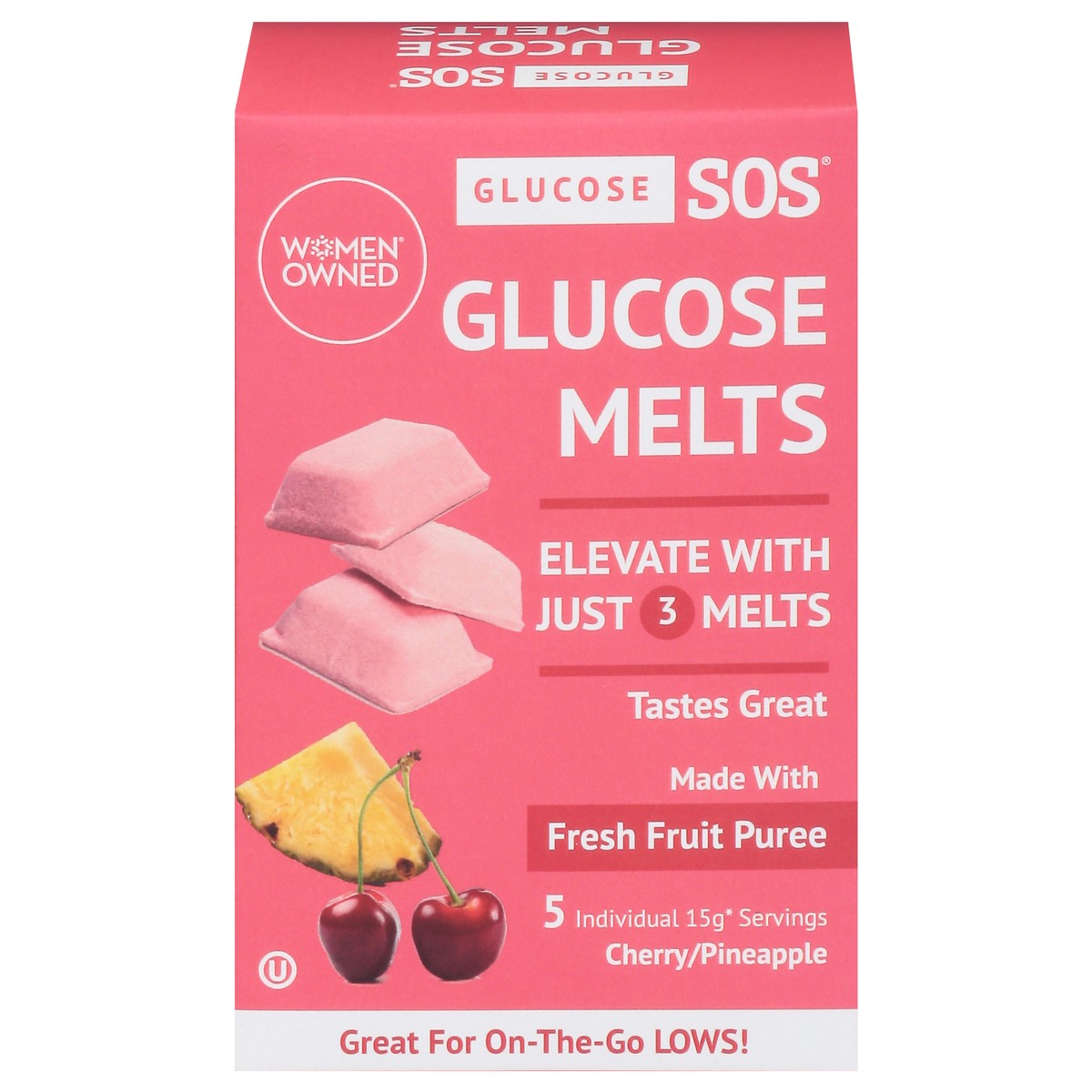 slide 12 of 14, Glucose SOS Cherry/Pineapple Glucose Melts 5 ea, 5 ct