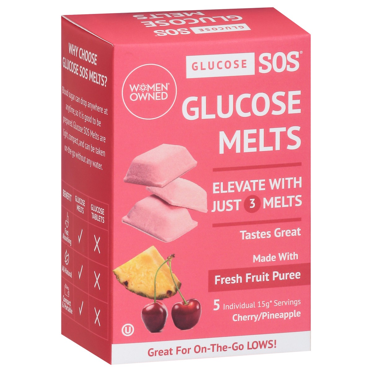 slide 11 of 14, Glucose SOS Cherry/Pineapple Glucose Melts 5 ea, 5 ct