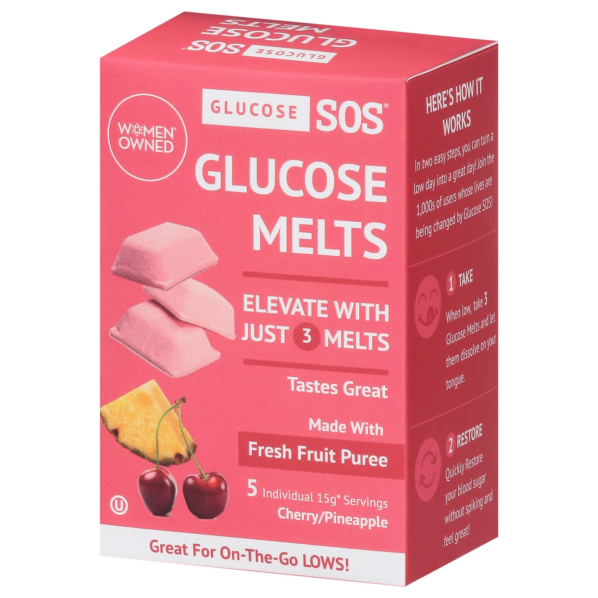 slide 10 of 14, Glucose SOS Cherry/Pineapple Glucose Melts 5 ea, 5 ct