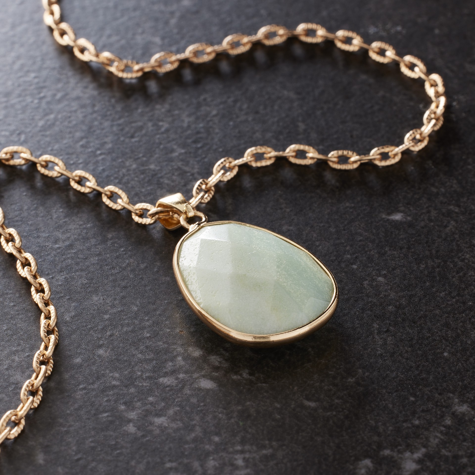 slide 3 of 3, Faceted Amazonite Teardrop Pendant By Bead Landing, 30 mm