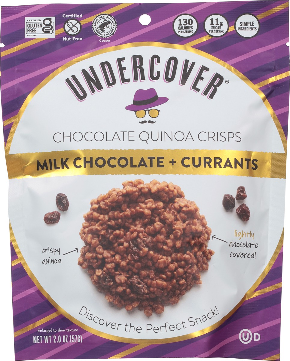 slide 13 of 14, Undercover Dark Chocolate + Currant Chocolate Quinoa Crisps 2.0 oz, 2 oz
