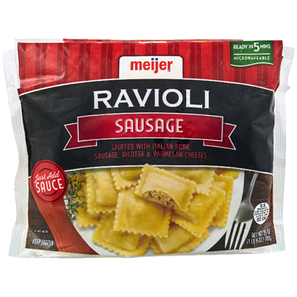 slide 1 of 1, Meijer Sausage Ravioli Pasta, 19 oz