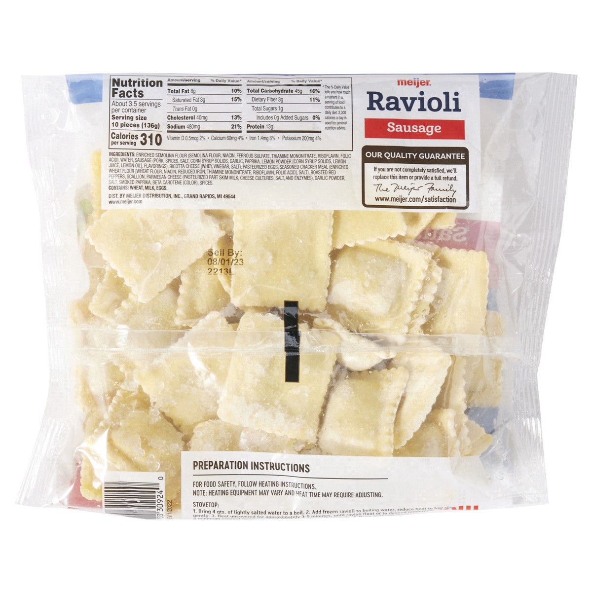 slide 9 of 9, Meijer Sausage Ravioli, 19 oz