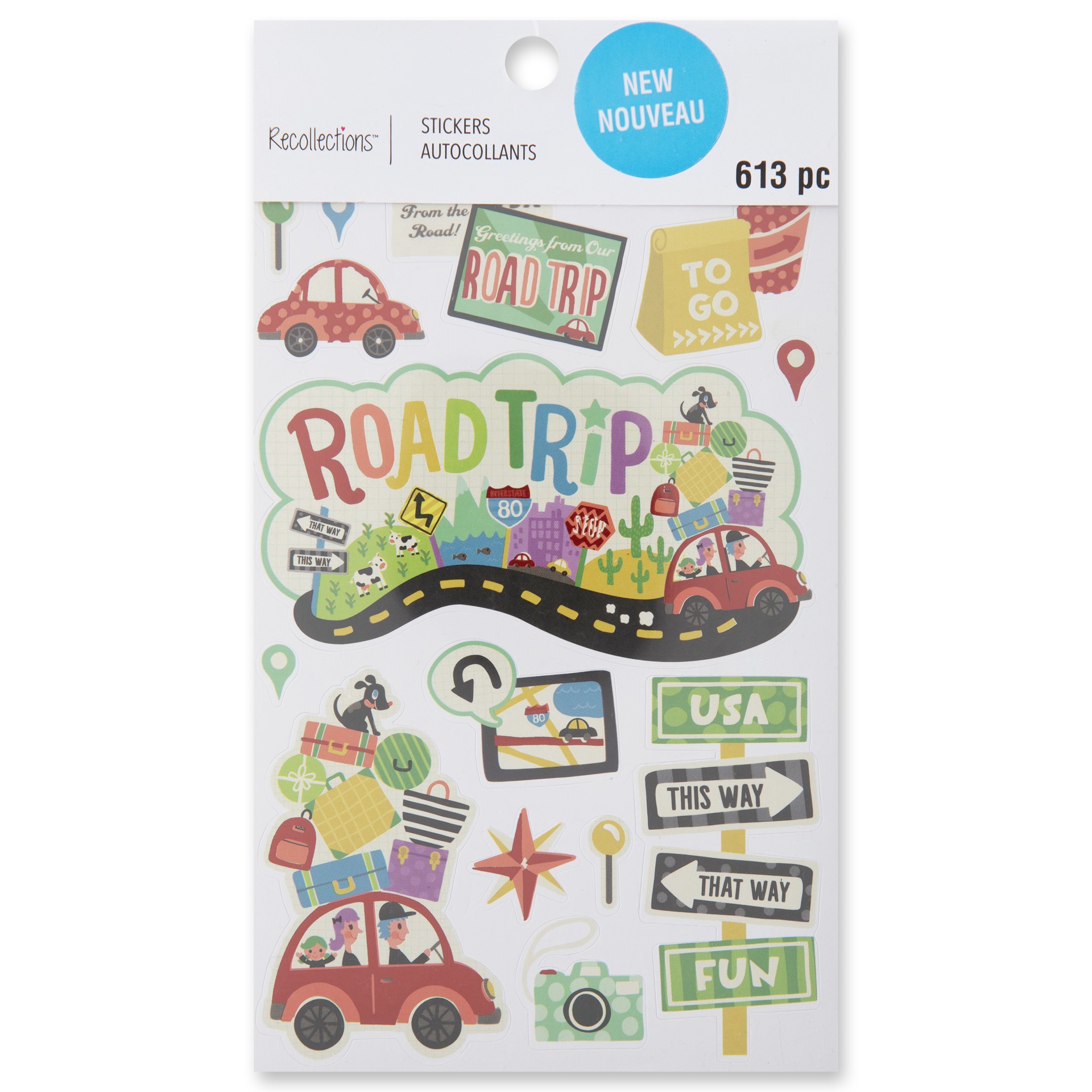 slide 2 of 4, Road Trip Stickers By Recollections, 3.75 in x 6.75 in