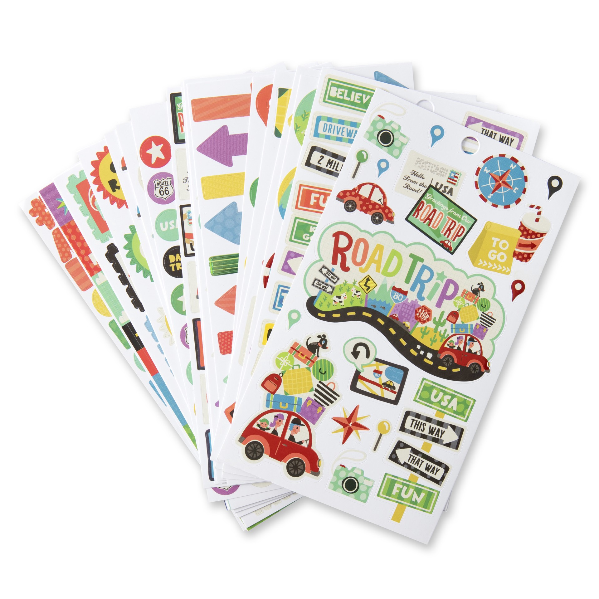 slide 3 of 4, Road Trip Stickers By Recollections, 3.75 in x 6.75 in