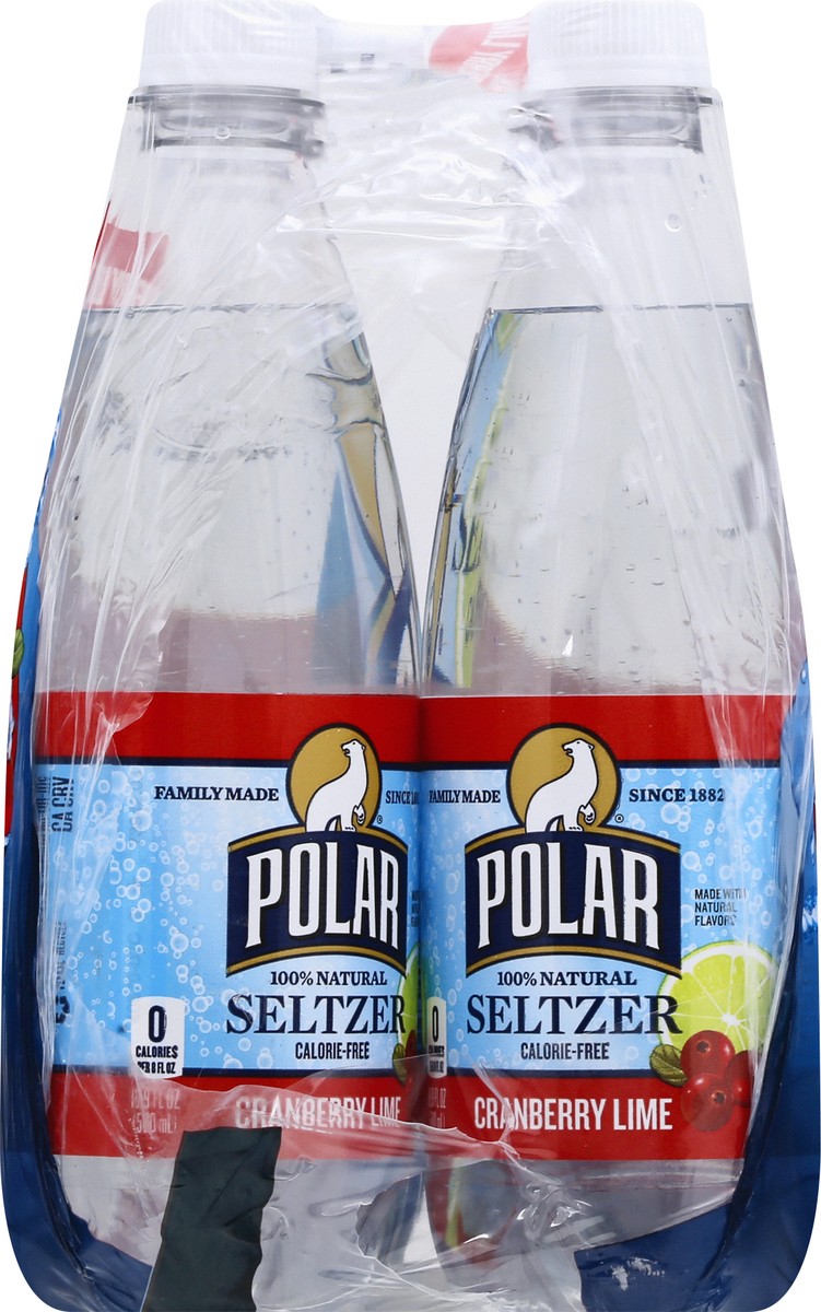 slide 12 of 13, Polar 100% Natural Cranberry Lime Seltzer 6 ea, 6 ct