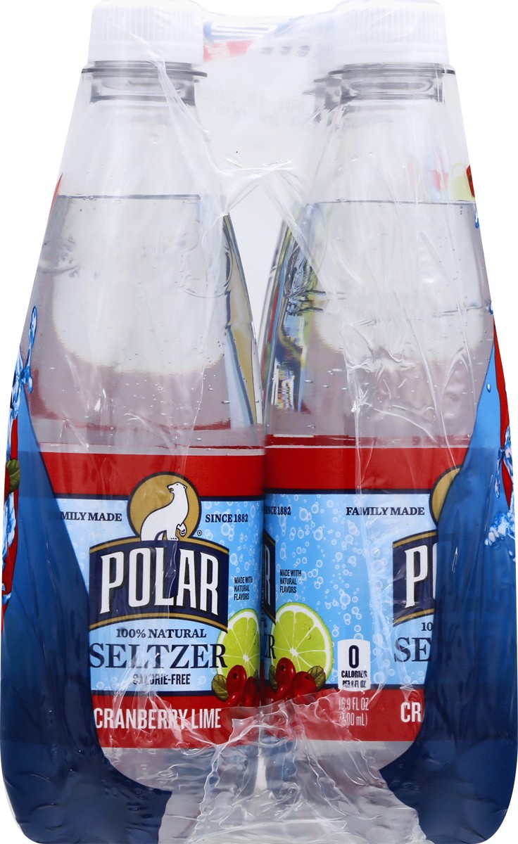 slide 8 of 13, Polar 100% Natural Cranberry Lime Seltzer 6 ea, 6 ct