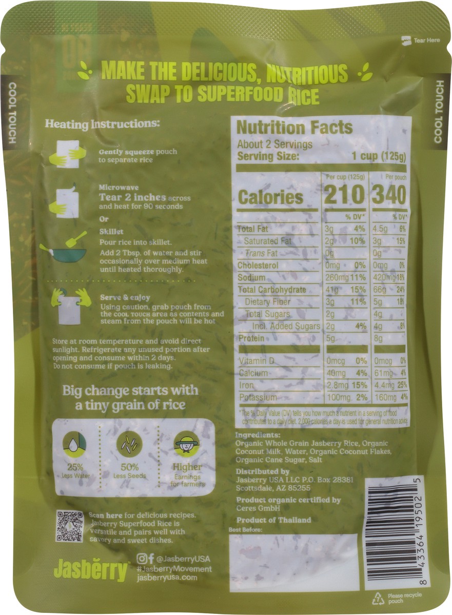 slide 9 of 9, Jasberry Organic Superfood Coconut Rice 7.05 oz, 7.05 oz