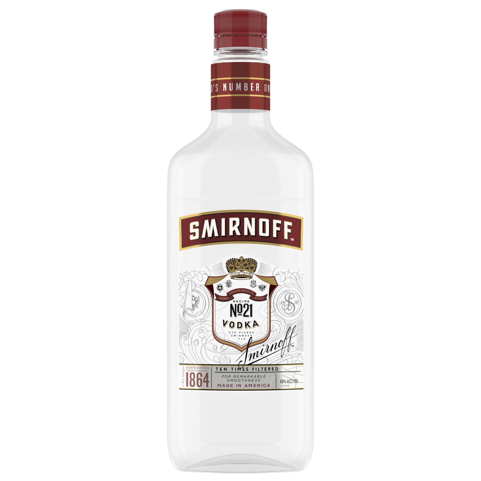 slide 1 of 10, Smirnoff No. 21 80 Proof Vodka, 750 mL PET Bottle, 750 ml