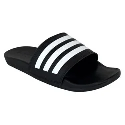 Adidas Adilette Comfort Slides, Black/White, Size 12