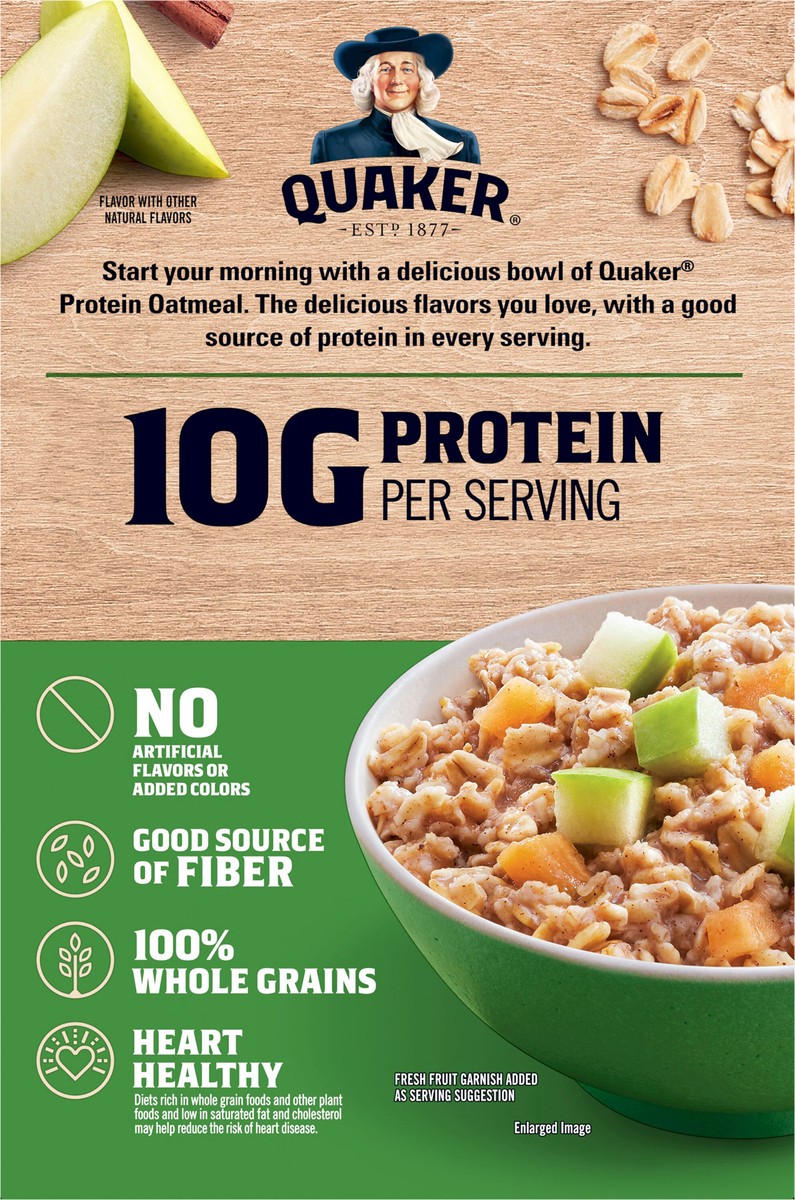 slide 3 of 6, Quaker instant Oatmeal Protein Apple Cinnamon, 12.6 oz; 6 ct