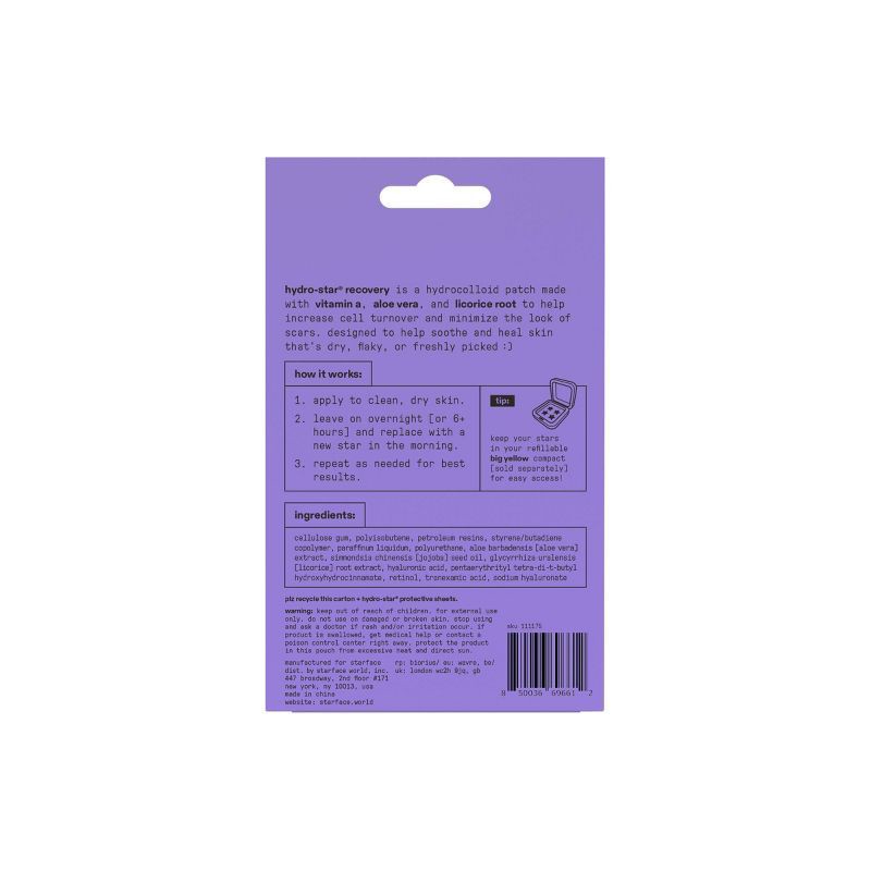 slide 3 of 5, Starface Hydro-Star Purple Patches Recovery 32 ea, 32 ct