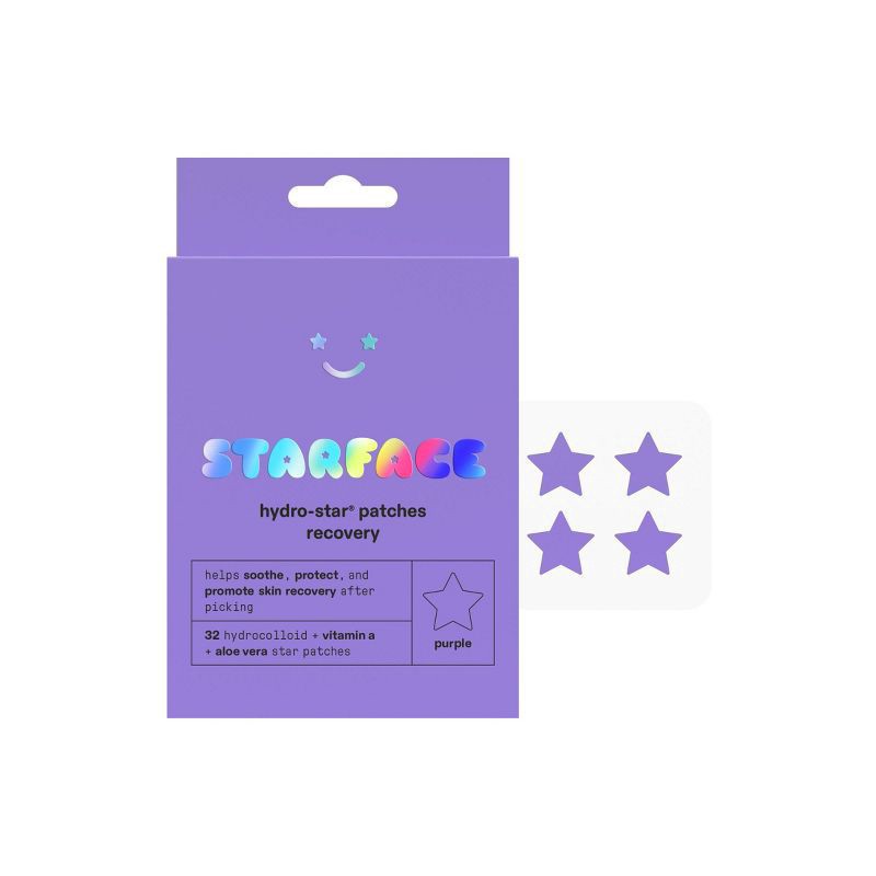 slide 1 of 5, Starface Hydro-Star Purple Patches Recovery 32 ea, 32 ct