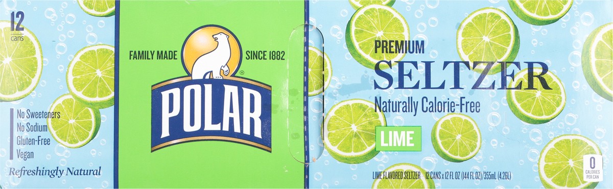 slide 8 of 9, Polar Premium Lime Seltzer - 12 ct, 12 ct; 12 fl oz