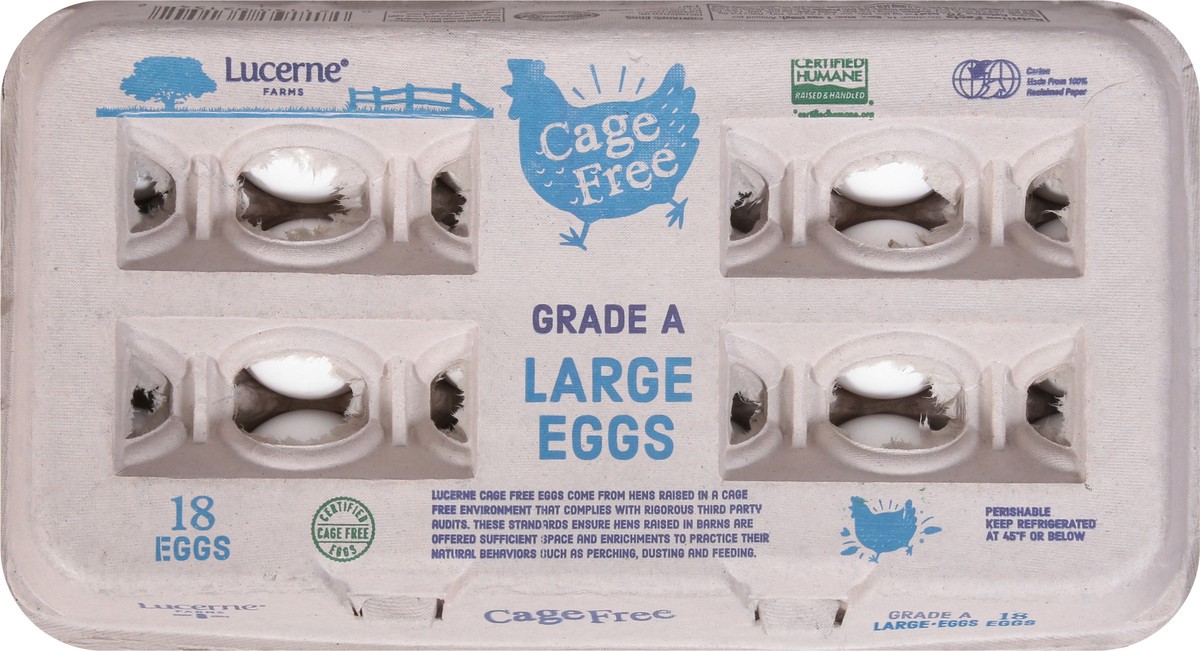 slide 9 of 9, Lucerne Dairy Farms Eggs, Grade AA, Large, 18 ct