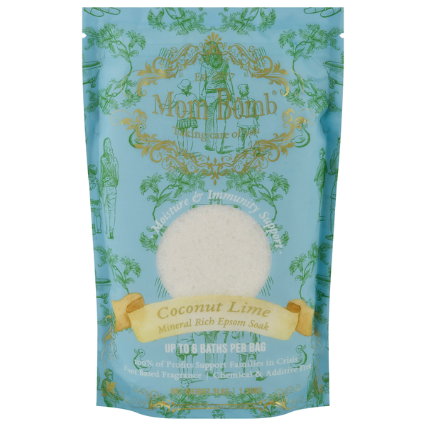 slide 1 of 1, Mom Bomb Mineral Rich Coconut Lime Epsom Salt, 3 lb