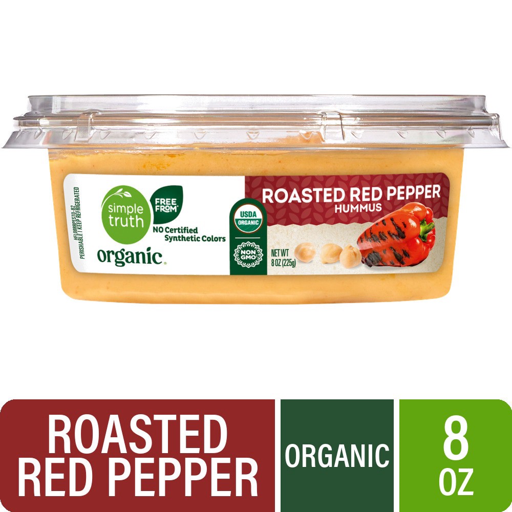 slide 1 of 7, Simple Truth Organic Roasted Red Pepper Hummus 8 oz, 8 oz