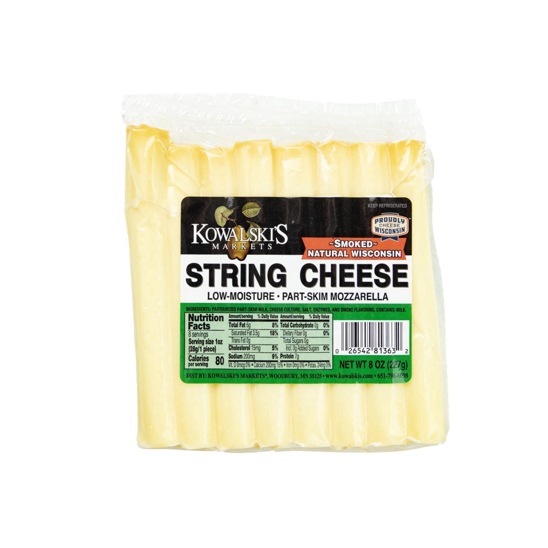 slide 1 of 1, Kowalski's Smoked String Cheese, 8 oz