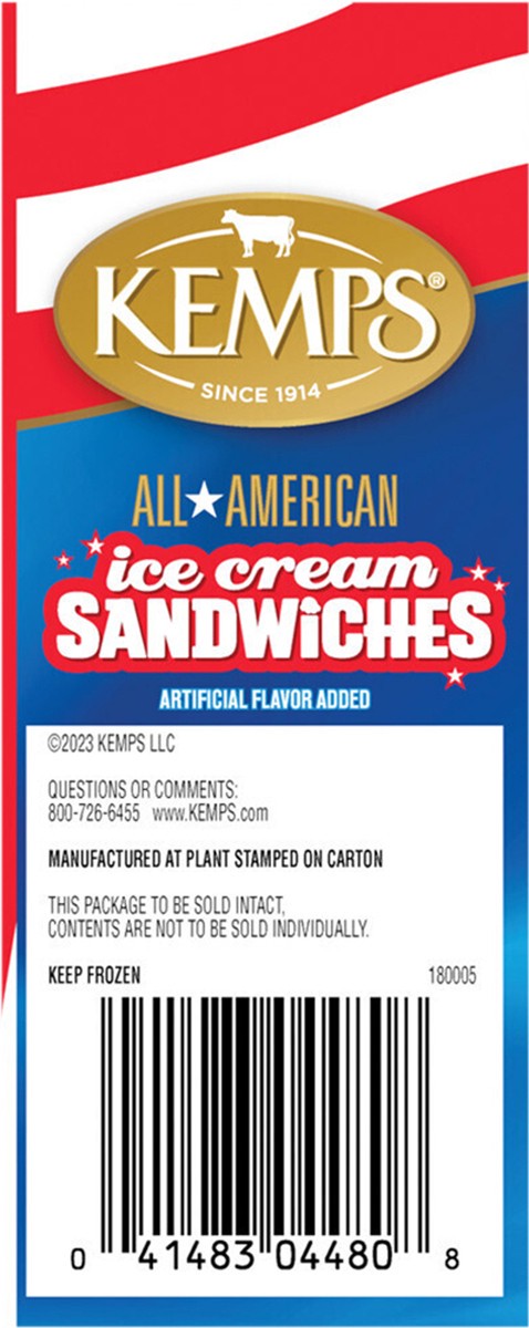 slide 7 of 9, Kemps Star Spangled Ice Cream Sandwiches 6 - 3.5 fl oz Sandwiches, 6 ct