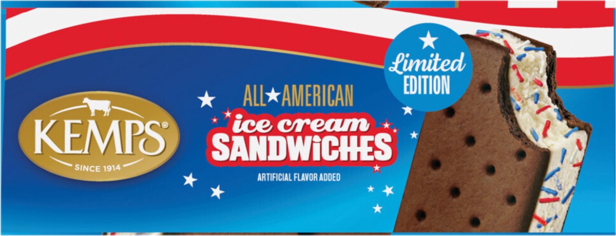 slide 4 of 9, Kemps Star Spangled Ice Cream Sandwiches 6 - 3.5 fl oz Sandwiches, 6 ct