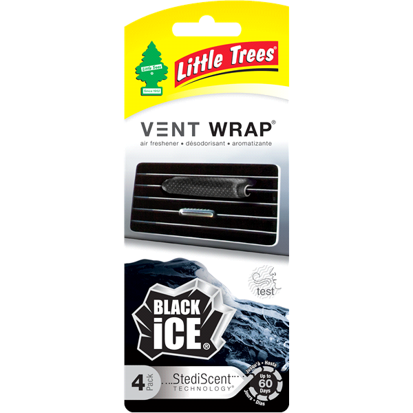 slide 1 of 2, Little Trees Vent Wrap Black Ice Air Fresheners, 4 ct