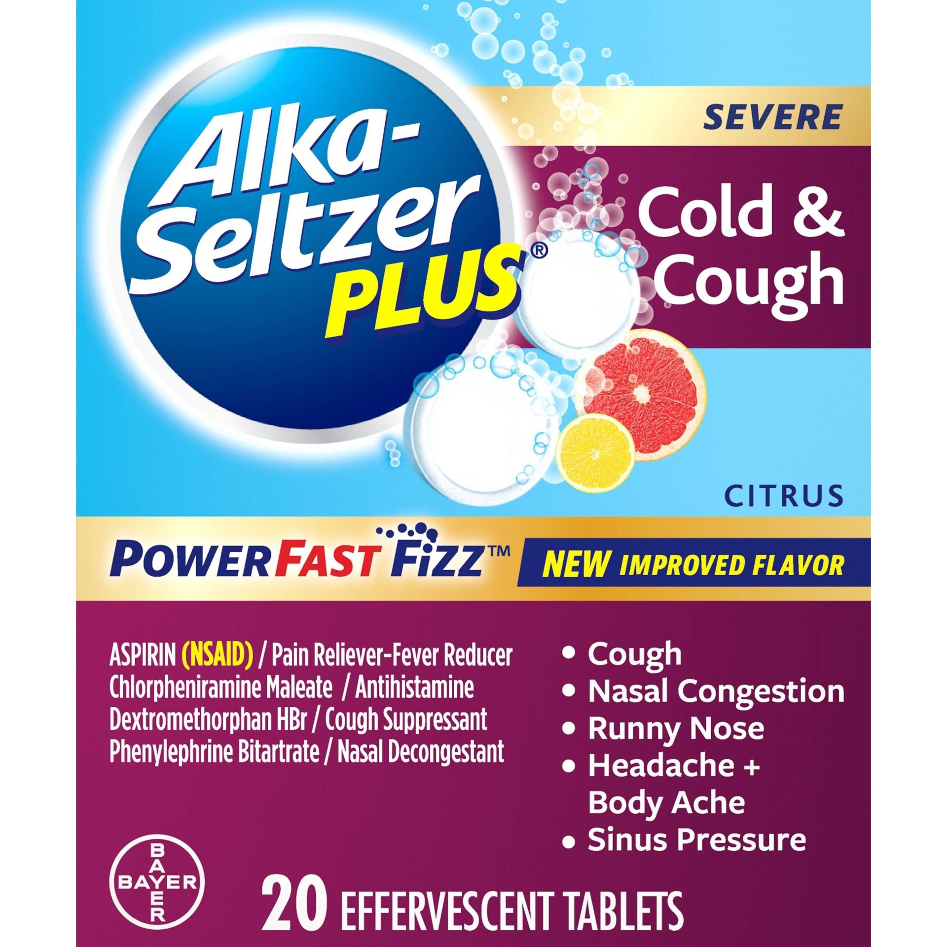 slide 1 of 5, Alka-Seltzer Plus Cold Cough Power, 20 ct