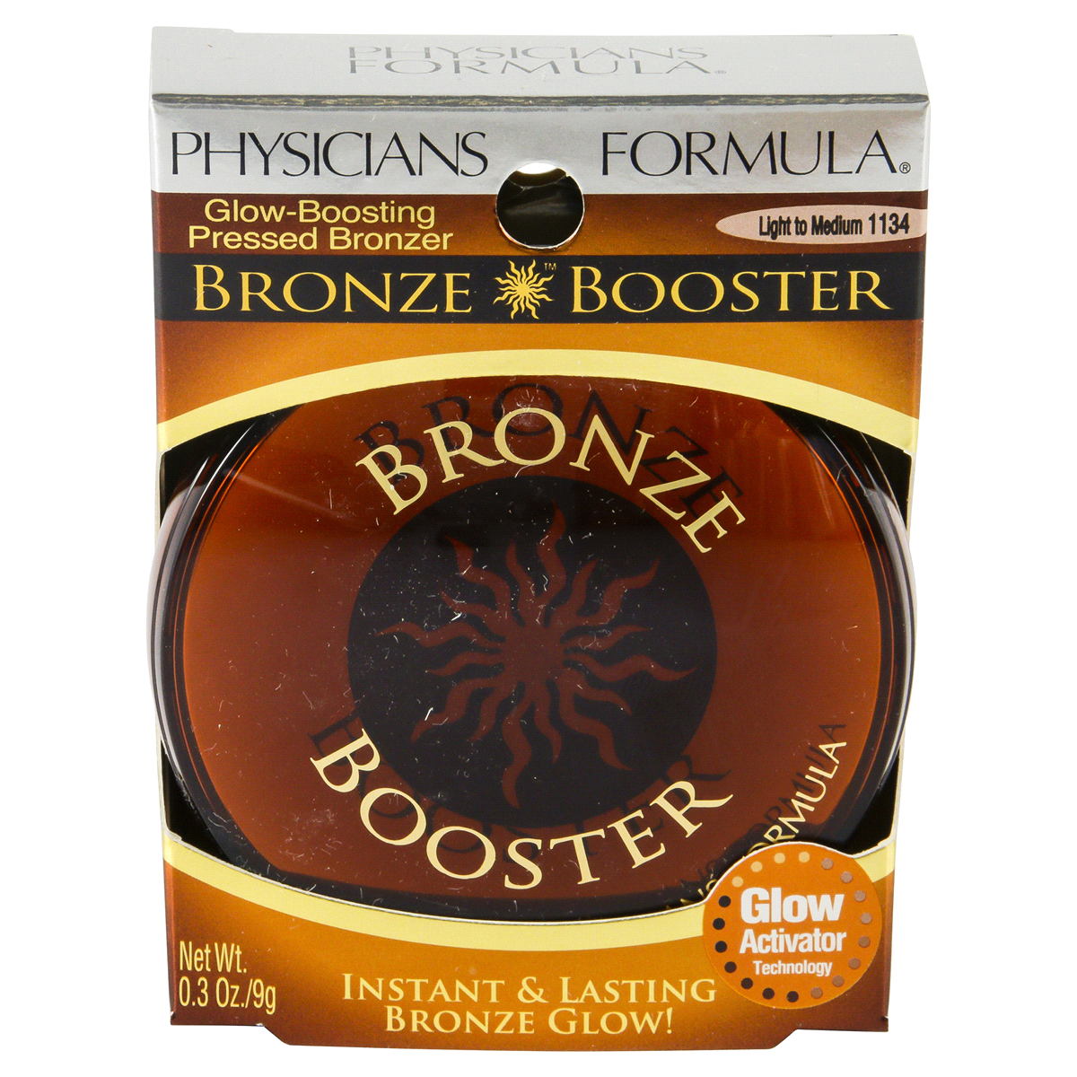 slide 1 of 6, Physicians Formula Bronze Booster Glow-Boosting Pressed Bronzer, Light to Medium,, 0.3 oz