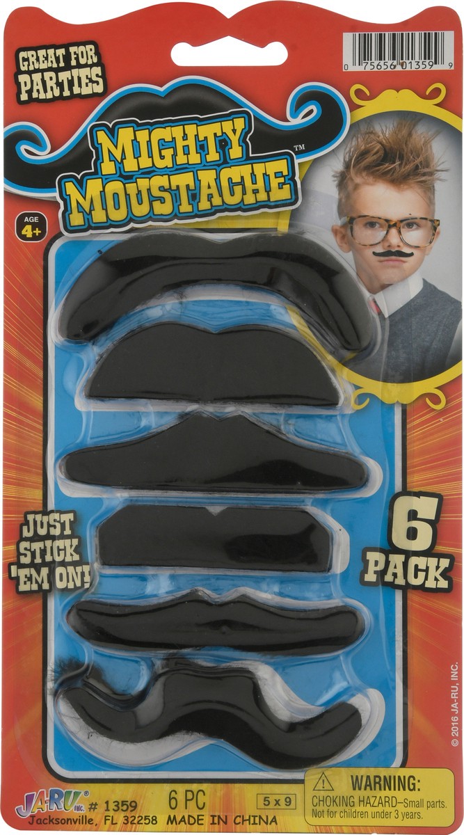 slide 1 of 10, Ja-Ru 6 Pack Age 4+ Mighty Moustache 6 ea, 6 ct