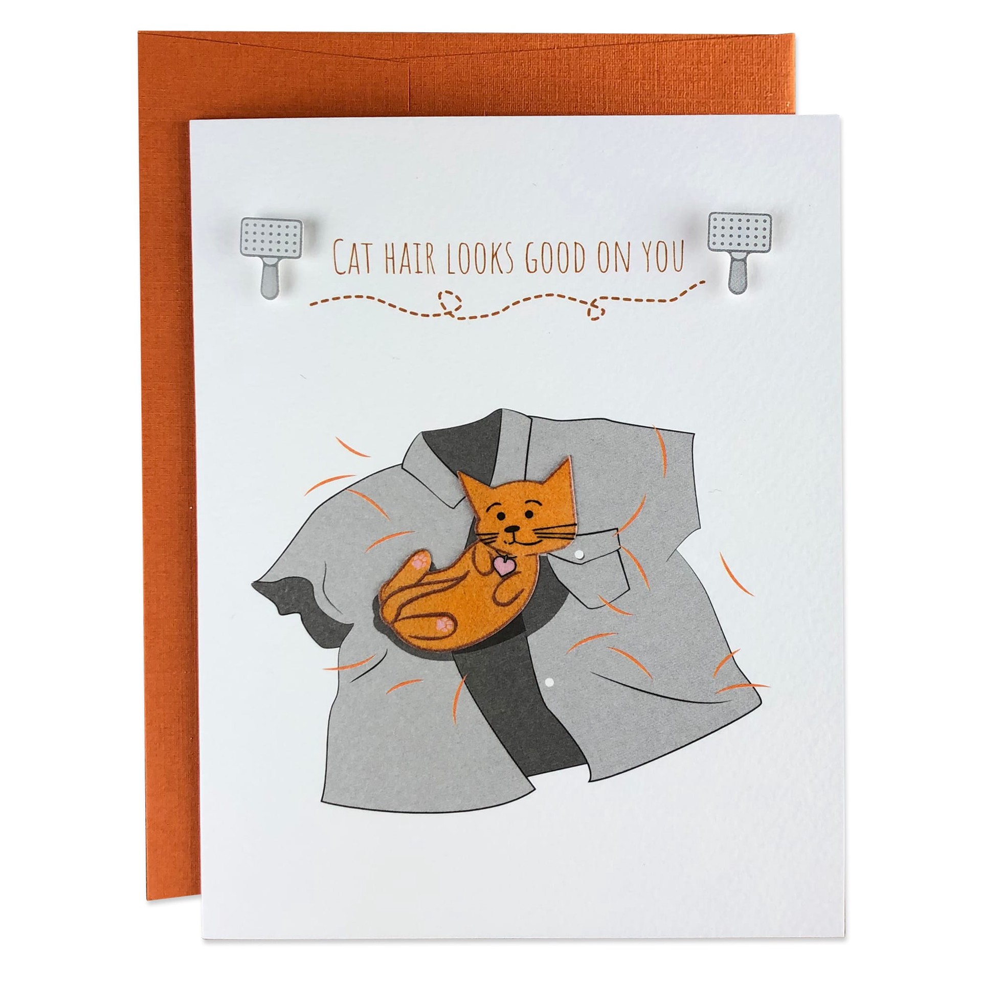 slide 1 of 1, Moose & Pig Congratulations Cat Adoption Card, 1 ct