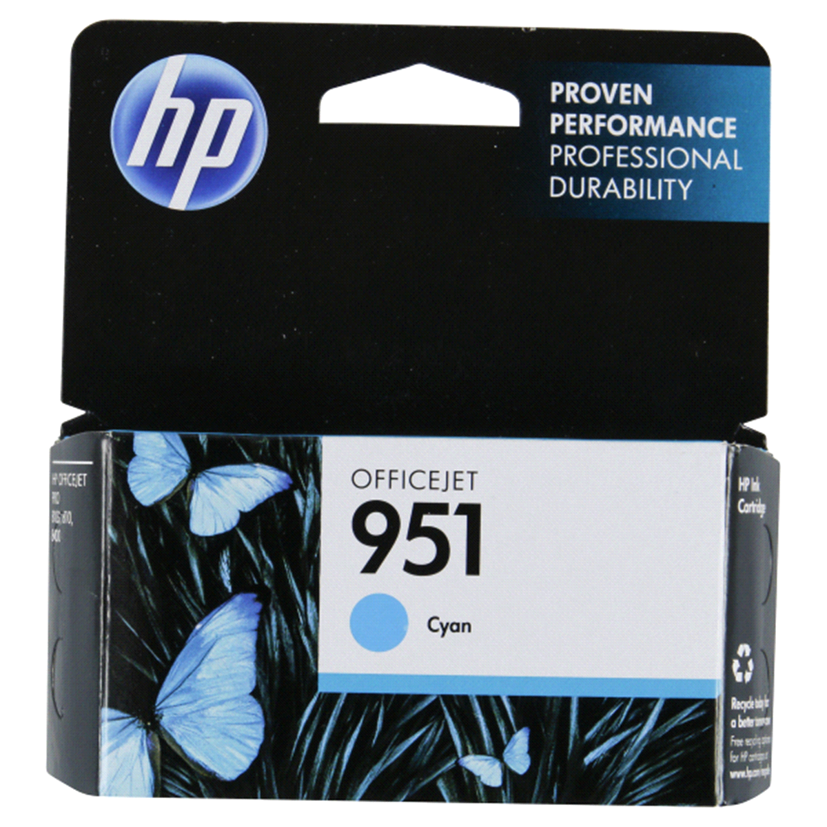 slide 1 of 9, HP 951 Cyan Original Ink Cartridge (CN050AN#140), 1 ct