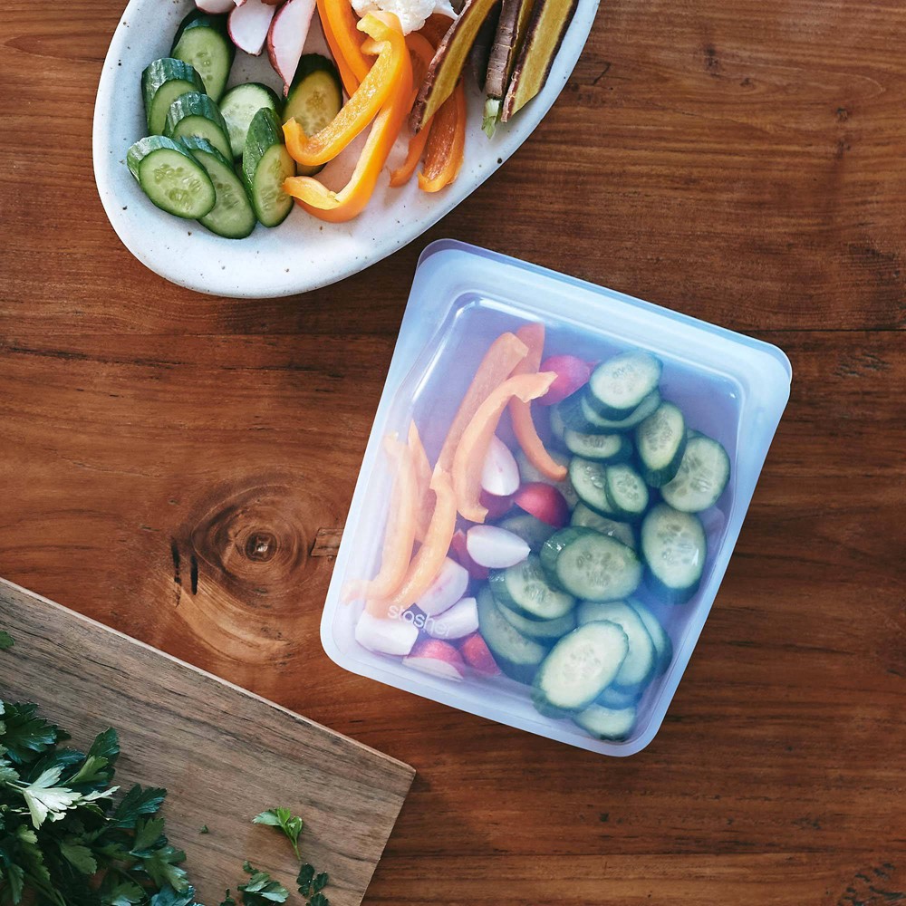 slide 3 of 17, Stasher Reusable Food Storage Quart Bag - Clear, 1 ct