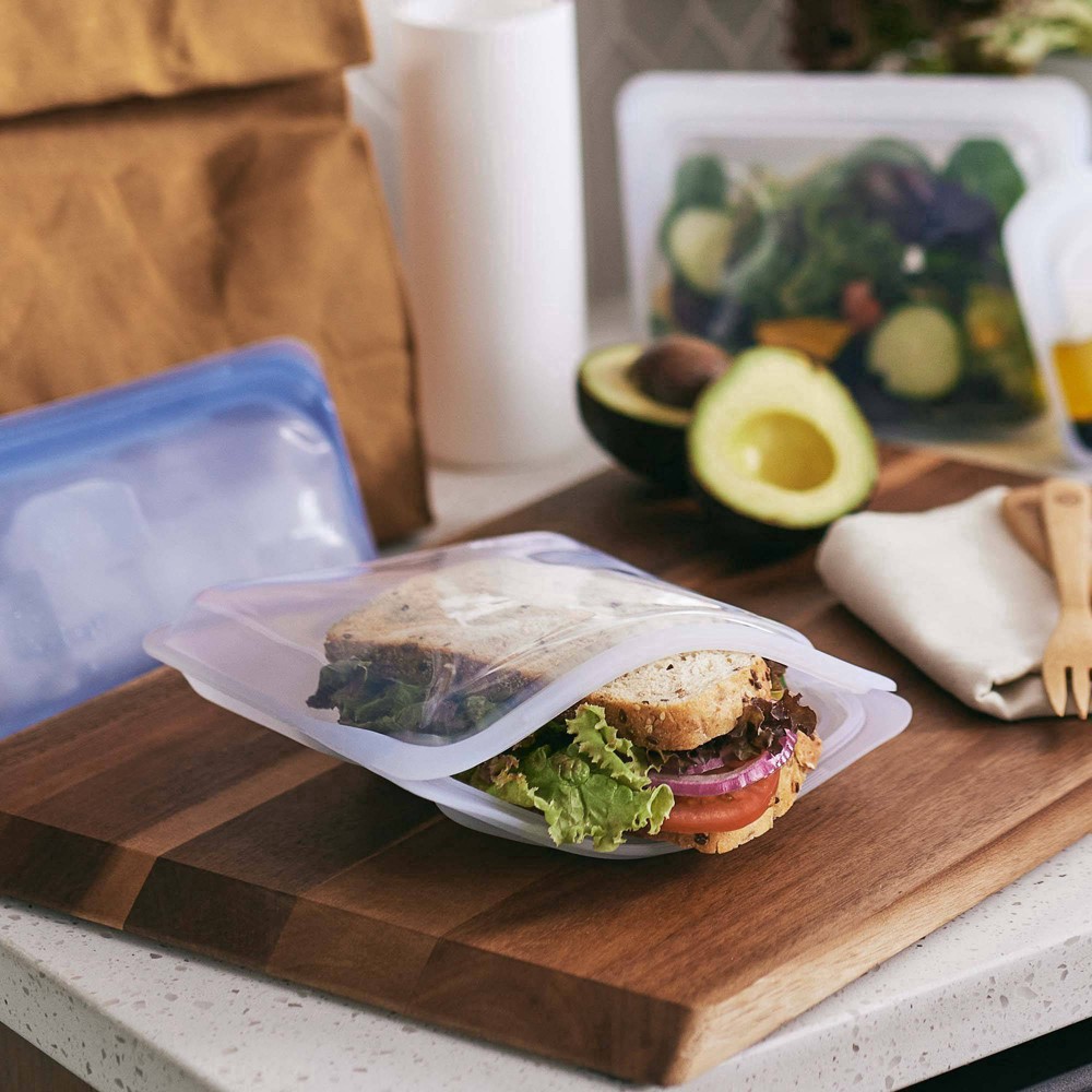 slide 4 of 17, Stasher Reusable Food Storage Quart Bag - Clear, 1 ct