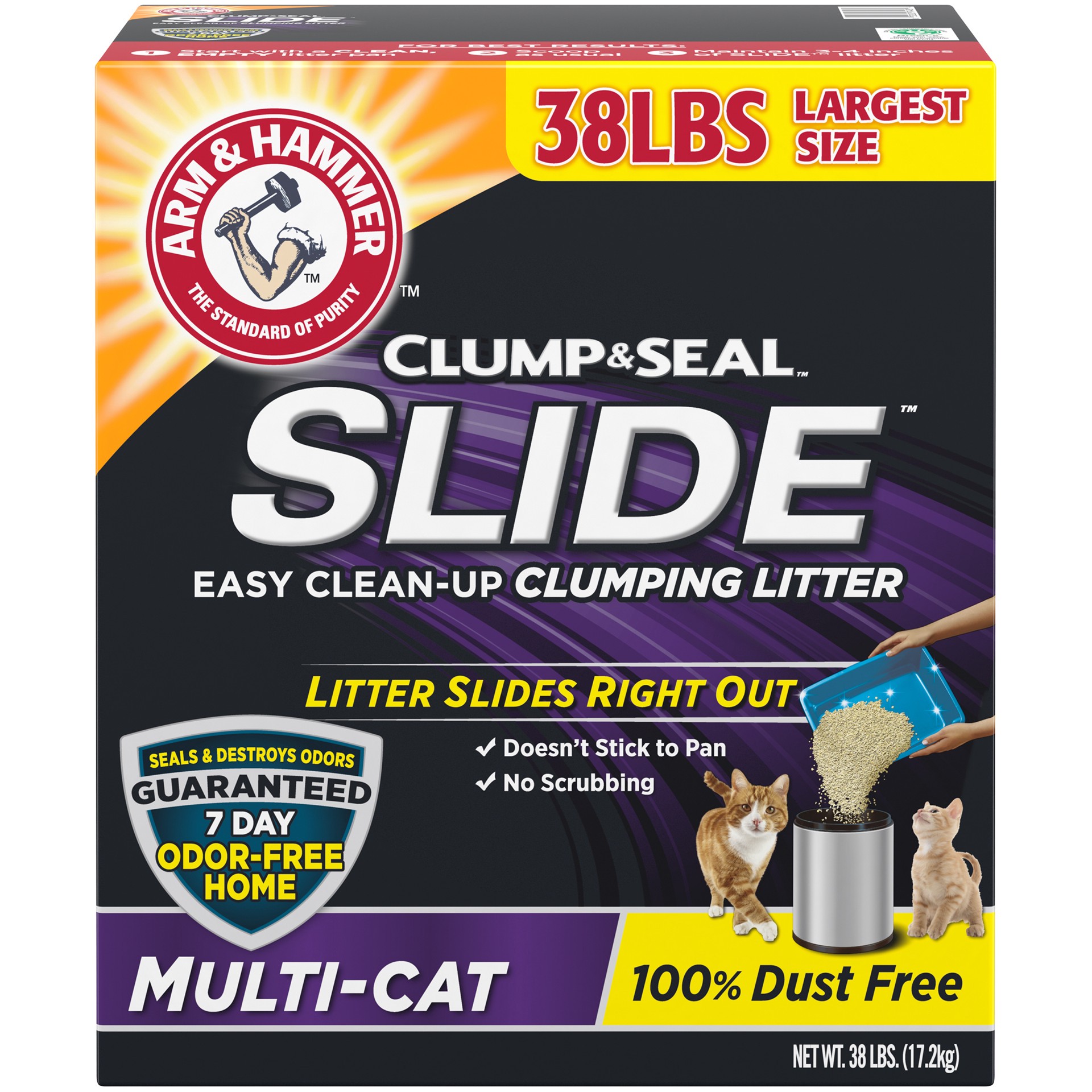slide 1 of 2, ARM & HAMMER Slide Cat Litter - Clumping Multi-Cat, 38 lb
