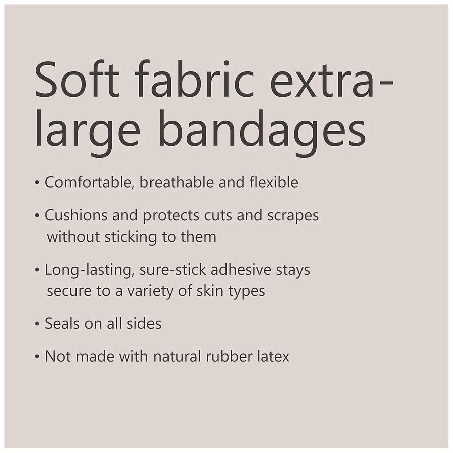 slide 5 of 5, Walgreens Soft Fabric Extra-Large Bandages, 10 ct