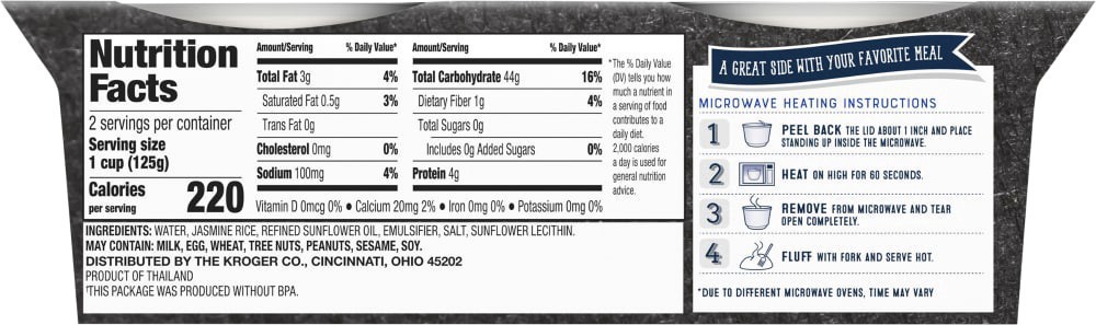 slide 3 of 3, Kroger Jasmine Rice Cups, 2 ct