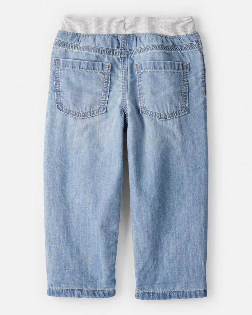 slide 3 of 3, Oshkosh Toddler Boy Lined Light Wash Straight Jeans Blue 2T, 2T