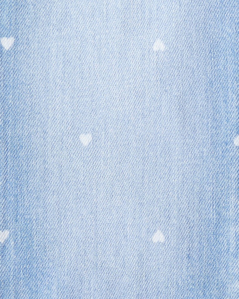 slide 3 of 3, Oshkosh Girls Medium Wash Heart Print Flared Jeans Blue 4, 1 ct