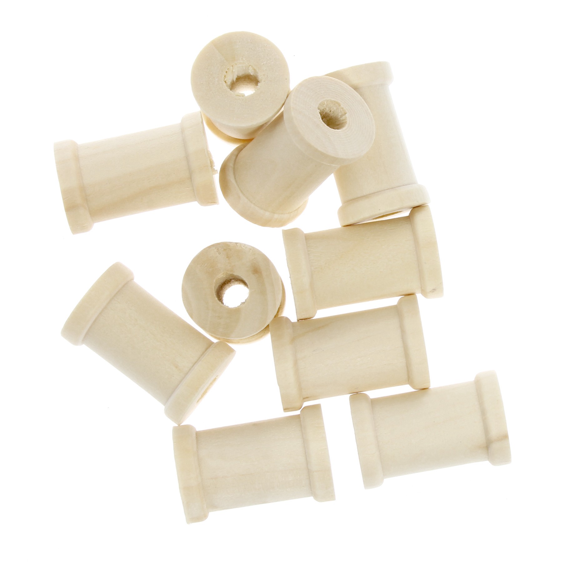 slide 3 of 3, 1" Wooden Spools By Creatology, 0.68 in x 1.10 in