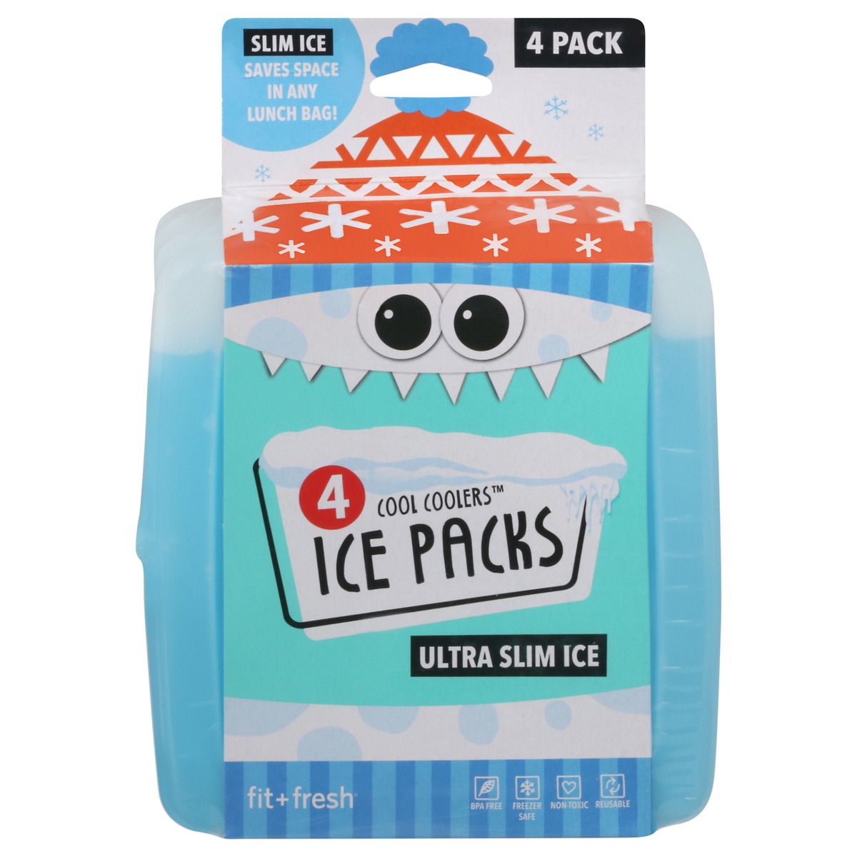 slide 1 of 1, Fit & Fresh Cool Coolers Reusable Ice Packs, 4 ct