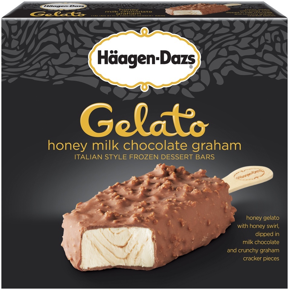 slide 1 of 1, Häagen-Dazs Honey Milk Chocolate Gelato Bars, 3 ct