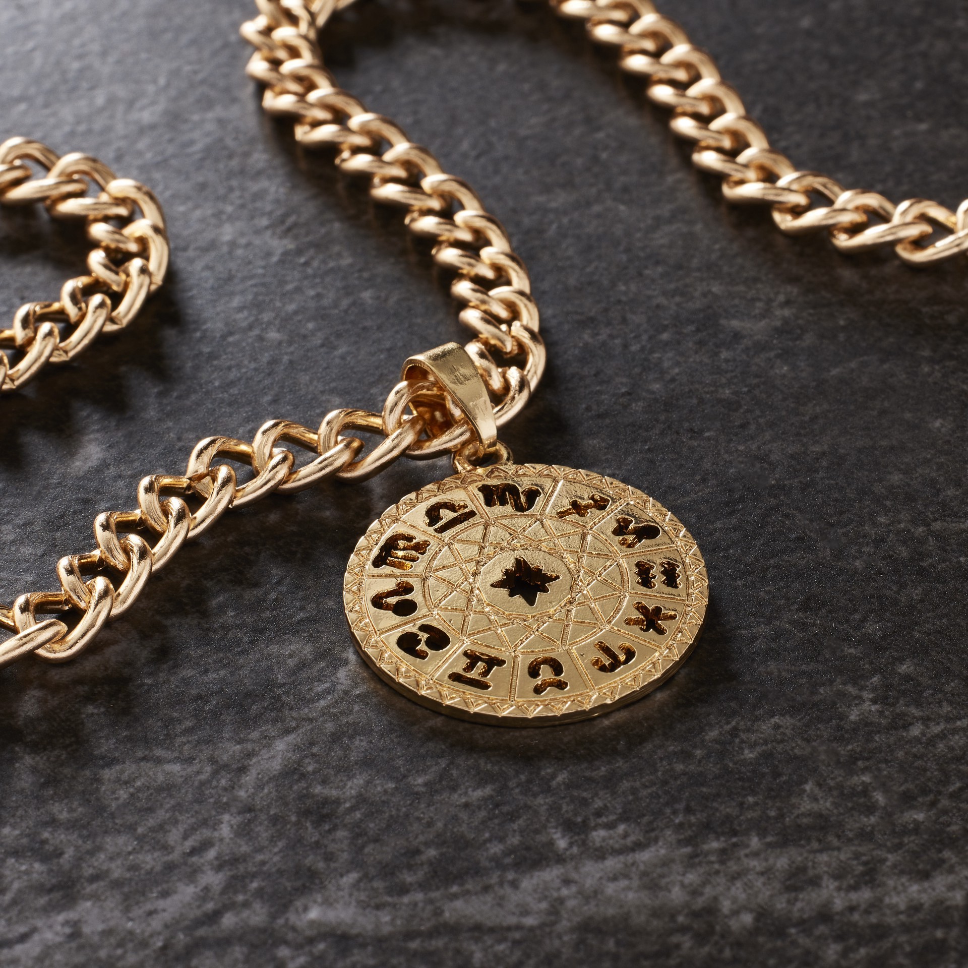 slide 2 of 3, Gold Round Zodiac Pendant By Bead Landing, 26 mm